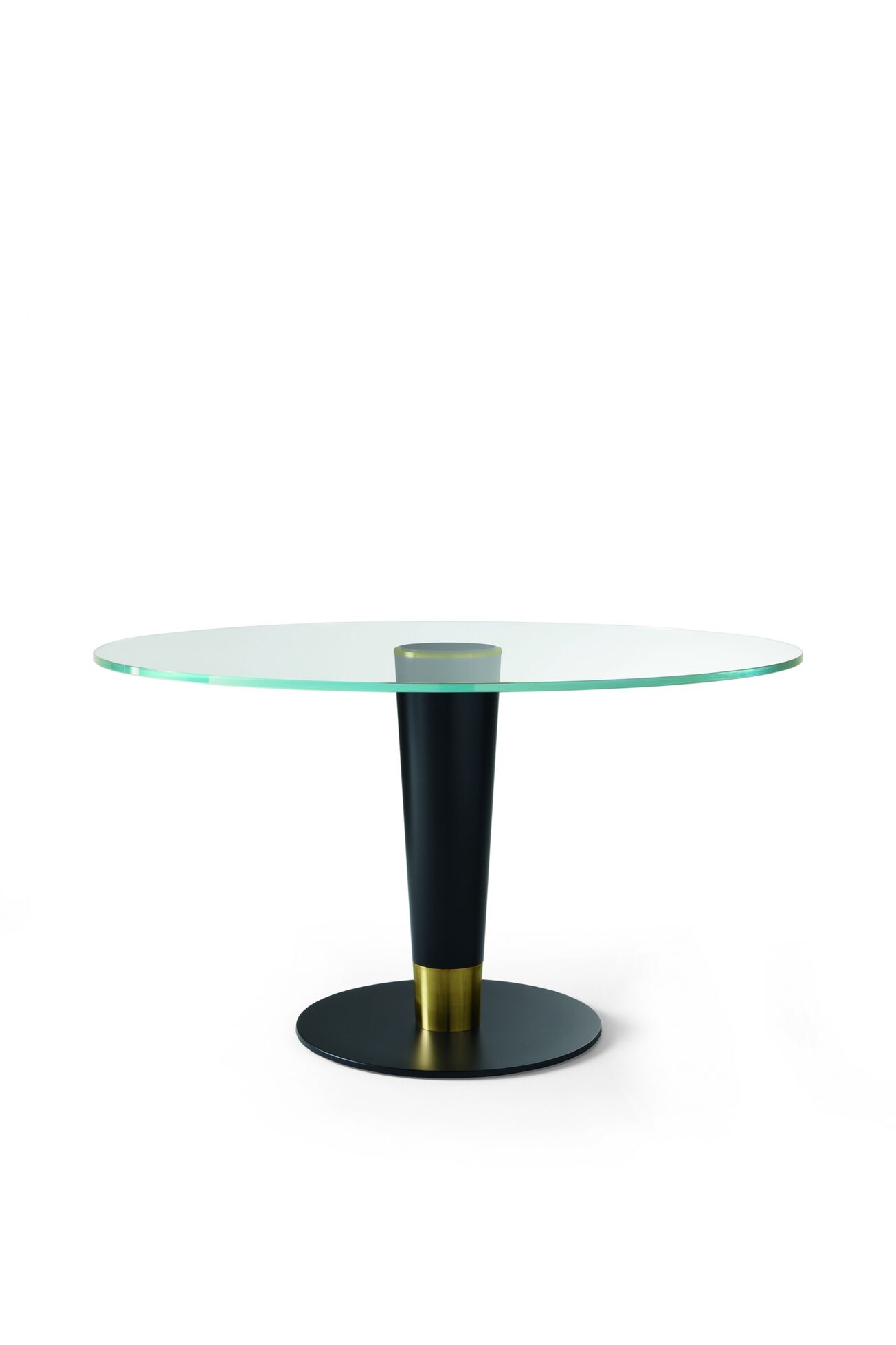 Contemporary glass table with gold detailing
